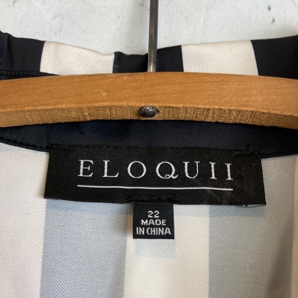 Eloquii NWT Full Sleeve True Wrap Dress Asymmetrical Black White Sz 22 Bold - Picture 12 of 16